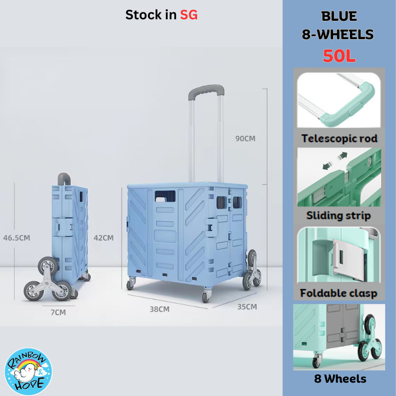 Shopping Trolley 360 Rotatable wheels with Cover 折叠购物手推车