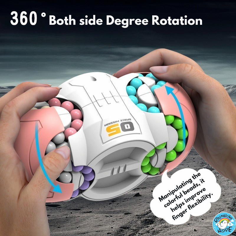 Rotating Magic Beans Puzzle Stress Relief Cube Magic Colourful Beans Fidget Toy IQ Games