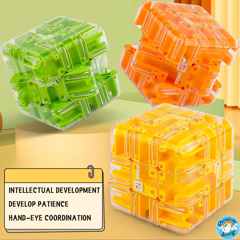 3D Ball Maze Rotating Puzzle Cube Kids Maze Cube Puzzle Ball滚珠迷宫魔方