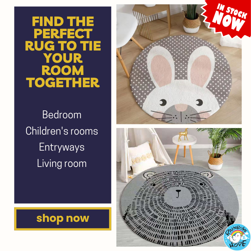 80CM Round Floor Rugs Cute Cartoon Floor Mats 圆形地毯