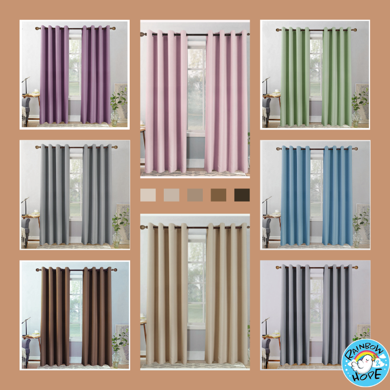 Solid Color 70%-90% Shading Blackout Curtain 纯色遮光隔热防晒窗帘