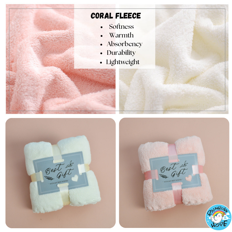 Bear Towel Coral Fleece Hand Towel Pure Color Cute Towel Wedding Gift