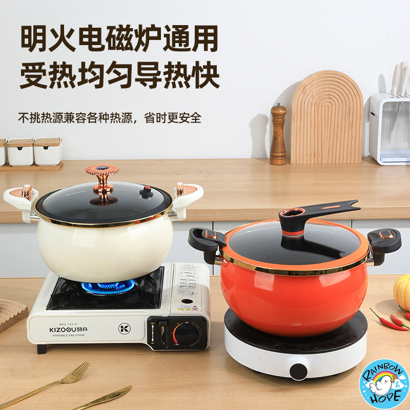 Multi-Function Non-Stick Micro Pressure Cooker Pot Sauce多功能不粘微型高压锅珐琅微压汤锅