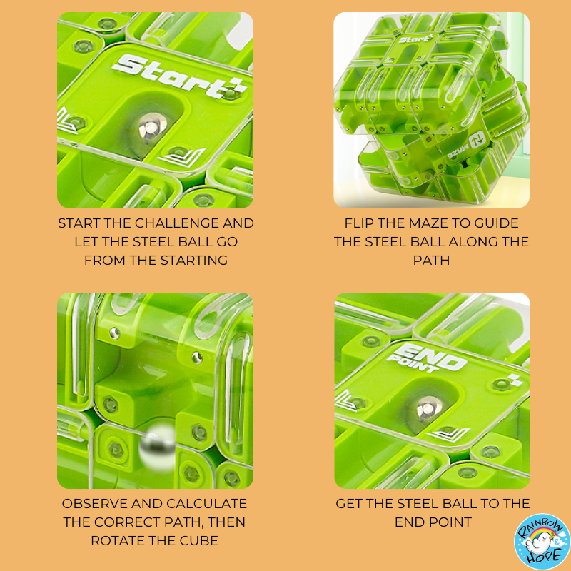 3D Ball Maze Rotating Puzzle Cube Kids Maze Cube Puzzle Ball滚珠迷宫魔方