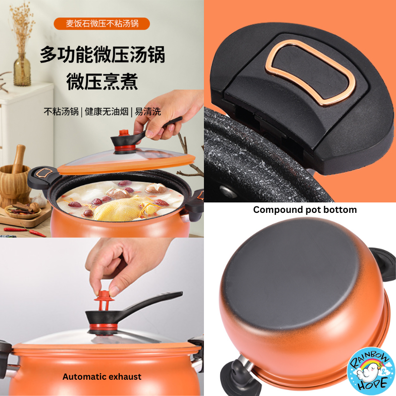 Multi-Function Non-Stick Micro Pressure Cooker Pot Sauce多功能不粘微型高压锅珐琅微压汤锅