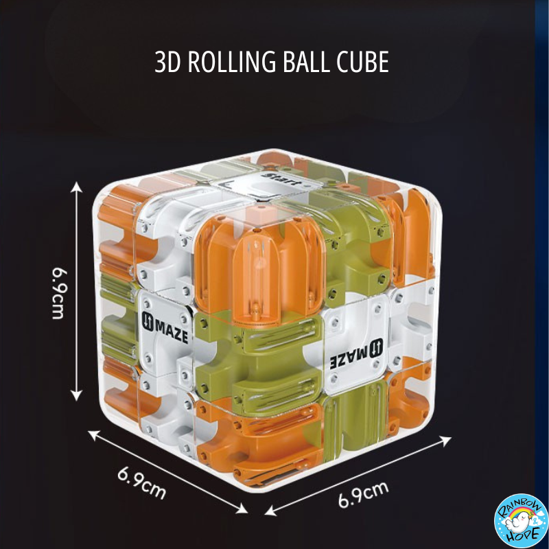 3D Ball Maze Rotating Puzzle Cube Kids Maze Cube Puzzle Ball滚珠迷宫魔方