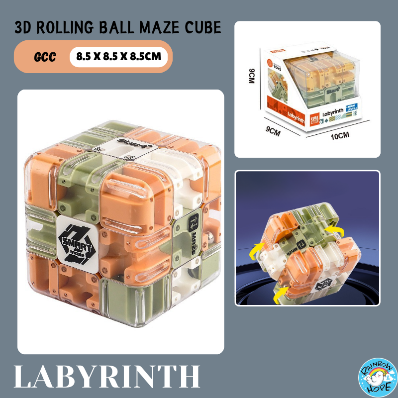 3D Ball Maze Rotating Puzzle Cube Kids Maze Cube Puzzle Ball滚珠迷宫魔方
