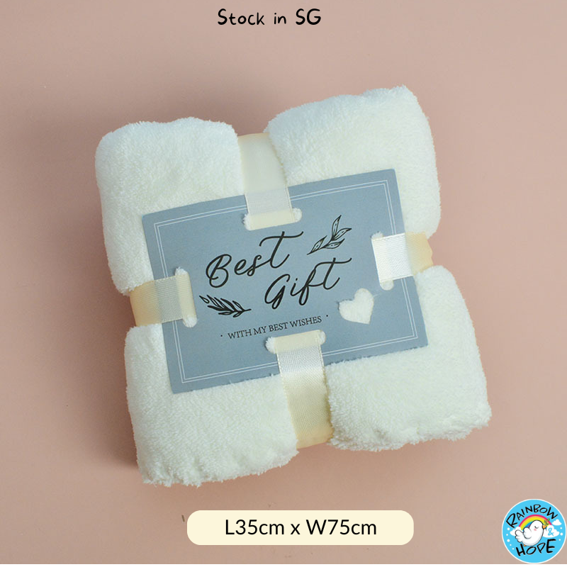 Bear Towel Coral Fleece Hand Towel Pure Color Cute Towel Wedding Gift