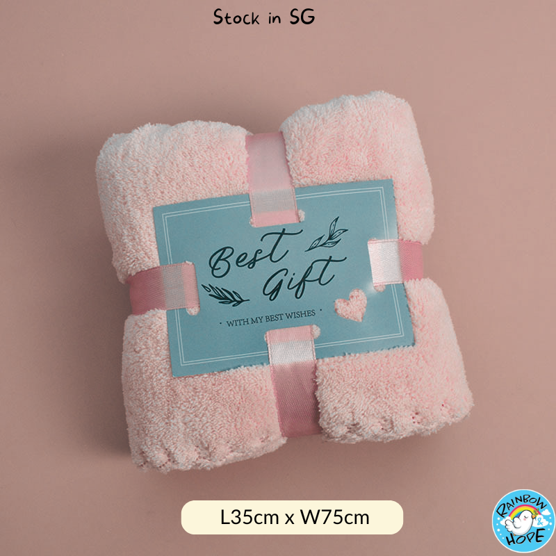 Bear Towel Coral Fleece Hand Towel Pure Color Cute Towel Wedding Gift