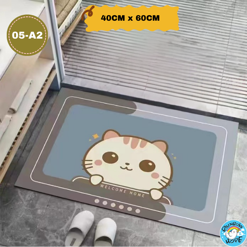 Non-Slip Diatomaceous Earth Mat Bathroom Floor Mat Ultra Absorbent硅藻泥防滑地垫