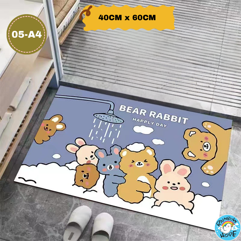 Non-Slip Diatomaceous Earth Mat Bathroom Floor Mat Ultra Absorbent硅藻泥防滑地垫