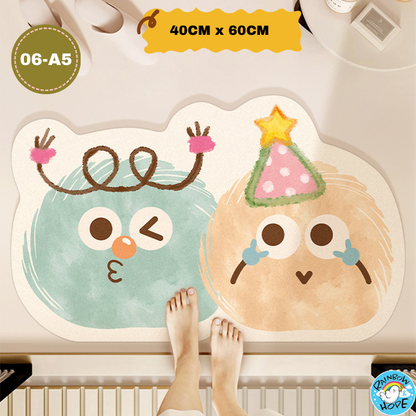 Non-Slip Diatomaceous Earth Mat Bathroom Floor Mat Ultra Absorbent硅藻泥防滑地垫