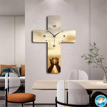 Christian Cross Shapped Wall Clock 十字架挂钟
