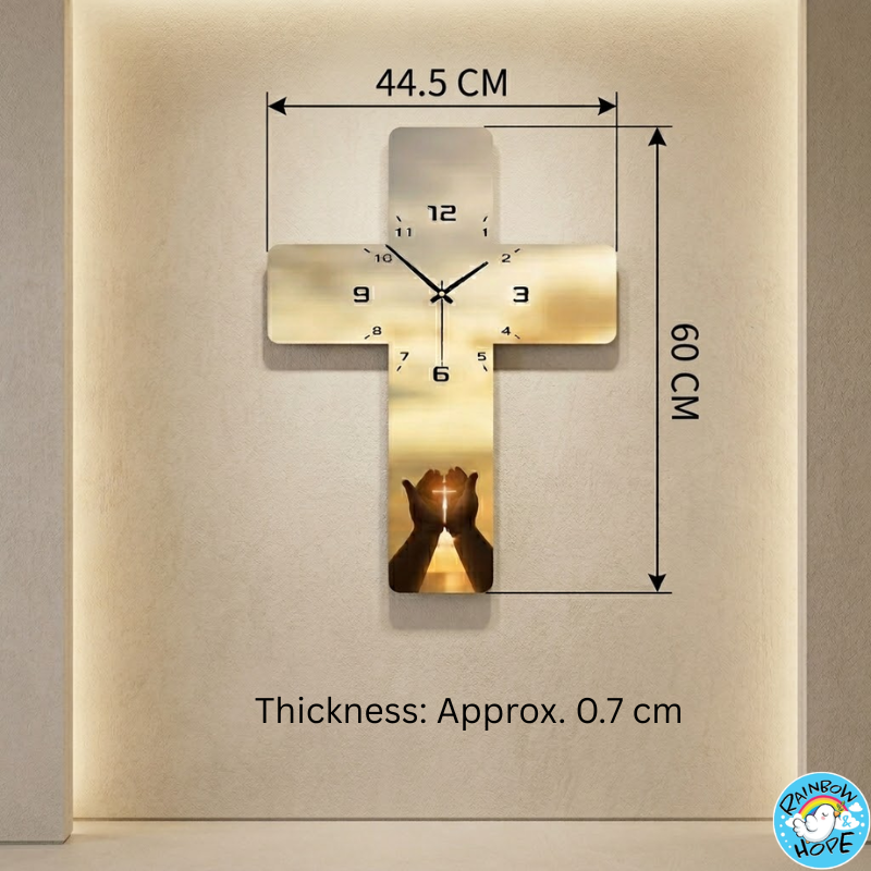 Christian Cross Shapped Wall Clock 十字架挂钟