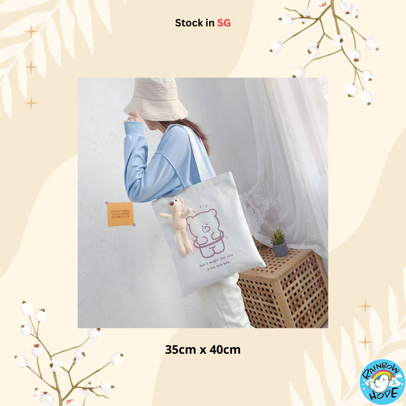 Canvas Shopping Bags/ Foldable Reusable Fabric Tote Bag 帆布包/ 单肩包/ 环保购物袋