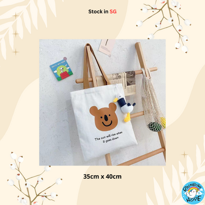 Canvas Shopping Bags/ Foldable Reusable Fabric Tote Bag 帆布包/ 单肩包/ 环保购物袋