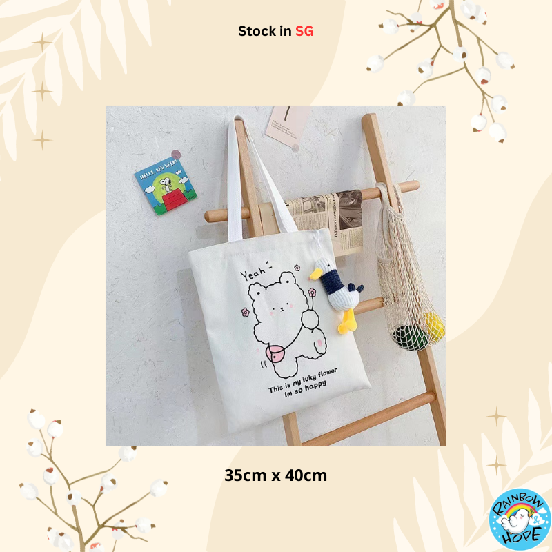 Canvas Shopping Bags/ Foldable Reusable Fabric Tote Bag 帆布包/ 单肩包/ 环保购物袋