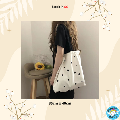 Canvas Shopping Bags/ Foldable Reusable Fabric Tote Bag 帆布包/ 单肩包/ 环保购物袋