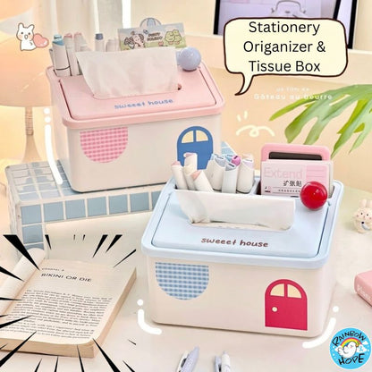 Cute Tissue Box/Tissue Box Holder/ Cute Mini Trash Bin/Deck Organizer纸巾盒/迷你垃圾桶/收纳桶