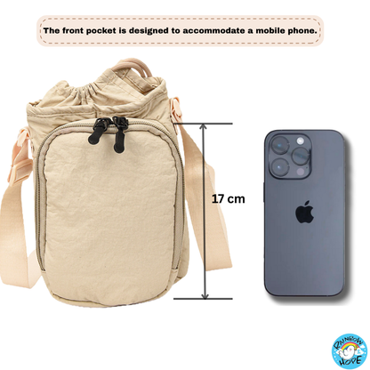 Water Bottle Bag, Bottle Puch with Drawstring Casual Sling Bag水壶手机包