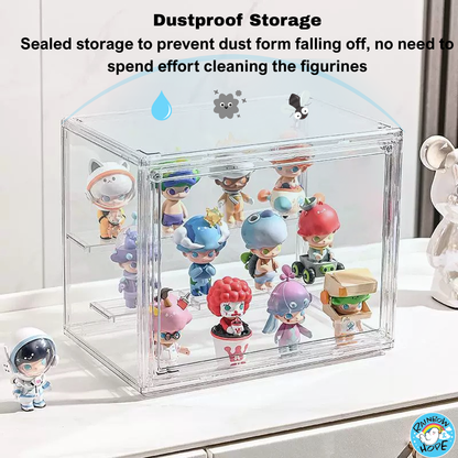 Display Box for Popmart Blind Box Removable Shelves Stackable with Magnetic Door 盲盒展示收纳盒可磁吸