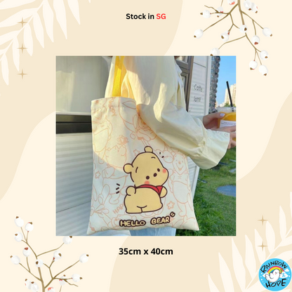 Canvas Shopping Bags/ Foldable Reusable Fabric Tote Bag 帆布包/ 单肩包/ 环保购物袋