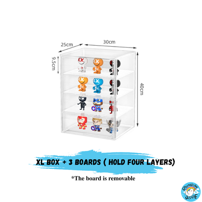 Display Box for Popmart Blind Box Removable Shelves Stackable with Magnetic Door 盲盒展示收纳盒可磁吸