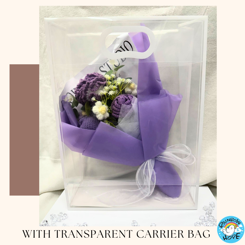 Knitted Crochet Bouquet Flower for Housewarming Graduation Valentine's Birthday Gift 针织仿真花束