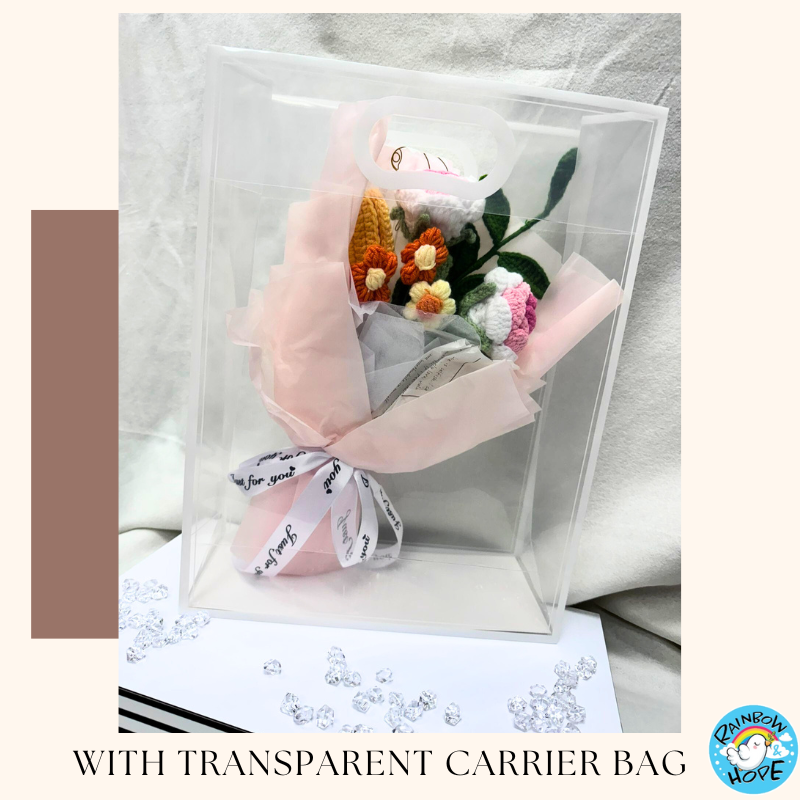 Knitted Crochet Bouquet Flower for Housewarming Graduation Valentine's Birthday Gift 针织仿真花束