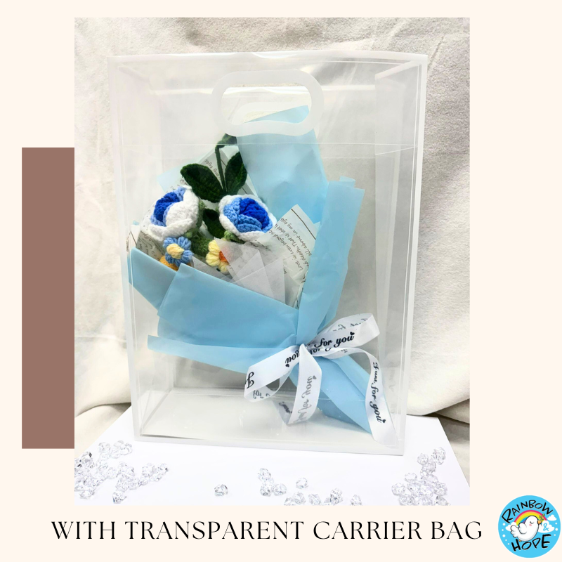 Knitted Crochet Bouquet Flower for Housewarming Graduation Valentine's Birthday Gift 针织仿真花束