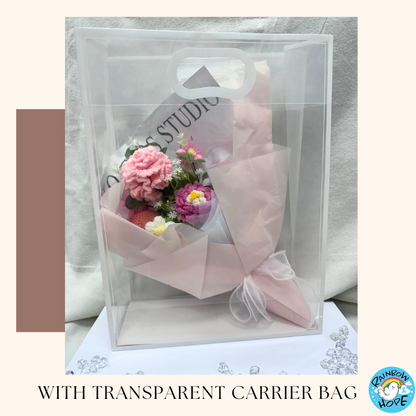 Knitted Crochet Bouquet Flower for Housewarming Graduation Valentine's Birthday Gift 针织仿真花束