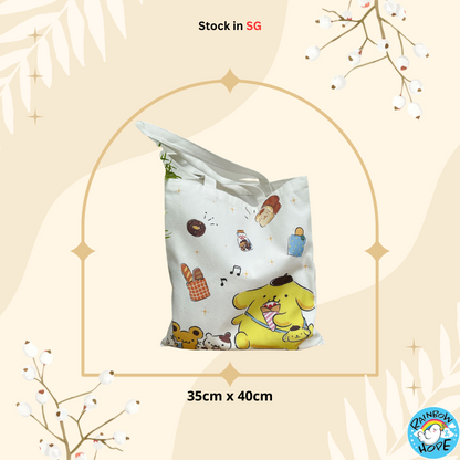 Canvas Shopping Bags/ Foldable Reusable Fabric Tote Bag 帆布包/ 单肩包/ 环保购物袋