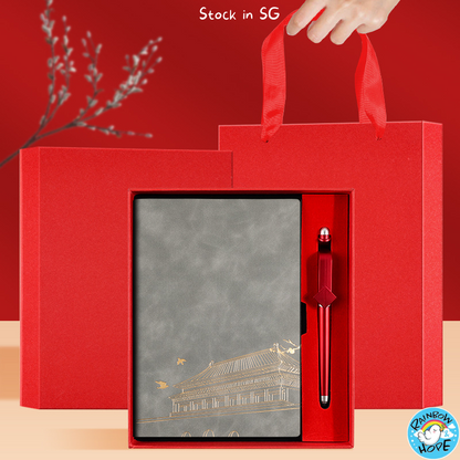 A5 PU Notebook Planner Lined Office/ Christmas Farewell Birth Gift 笔记本礼盒