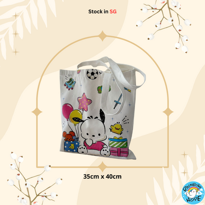 Canvas Shopping Bags/ Foldable Reusable Fabric Tote Bag 帆布包/ 单肩包/ 环保购物袋