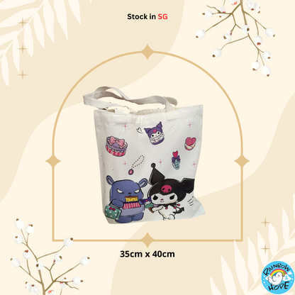 Canvas Shopping Bags/ Foldable Reusable Fabric Tote Bag 帆布包/ 单肩包/ 环保购物袋