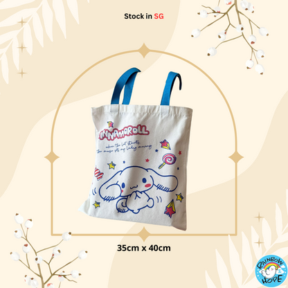 Canvas Shopping Bags/ Foldable Reusable Fabric Tote Bag 帆布包/ 单肩包/ 环保购物袋