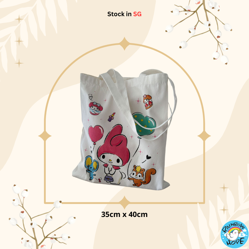 Canvas Shopping Bags/ Foldable Reusable Fabric Tote Bag 帆布包/ 单肩包/ 环保购物袋