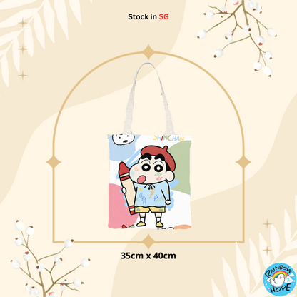 Canvas Shopping Bags/ Foldable Reusable Fabric Tote Bag 帆布包/ 单肩包/ 环保购物袋