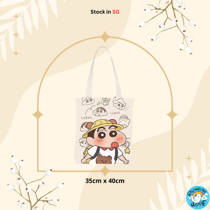 Canvas Shopping Bags/ Foldable Reusable Fabric Tote Bag 帆布包/ 单肩包/ 环保购物袋