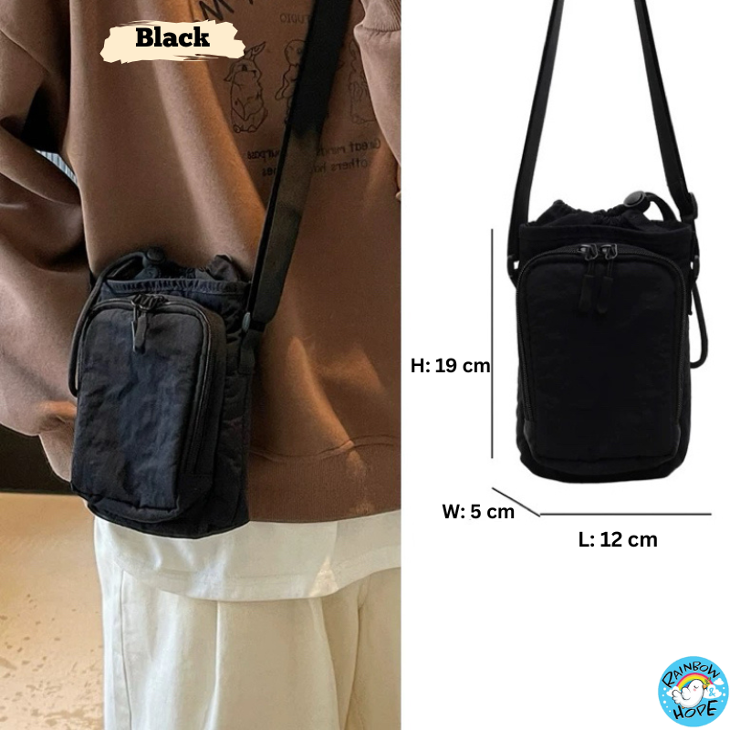 Water Bottle Bag, Bottle Puch with Drawstring Casual Sling Bag水壶手机包