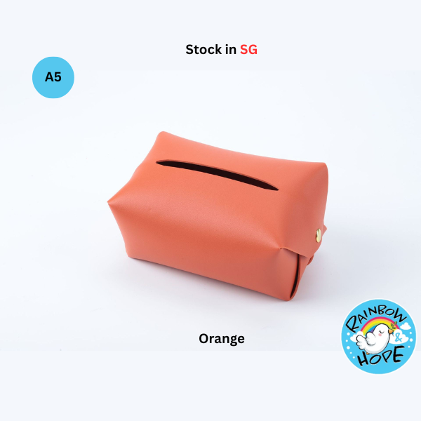 PU Leather Home Office Car Tissue Pouch Tissue Box Holder 皮革纸巾盒