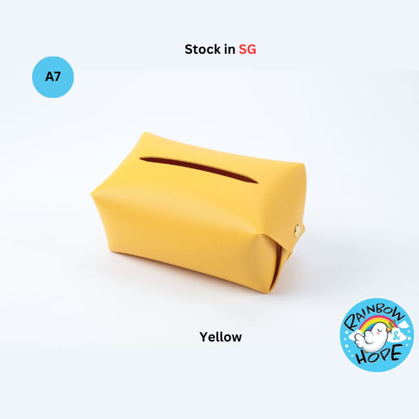 PU Leather Home Office Car Tissue Pouch Tissue Box Holder 皮革纸巾盒