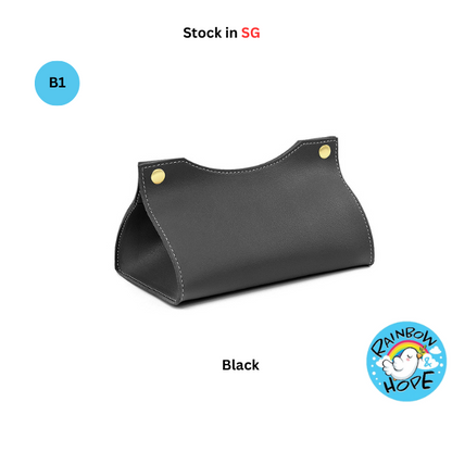 PU Leather Home Office Car Tissue Pouch Tissue Box Holder 皮革纸巾盒