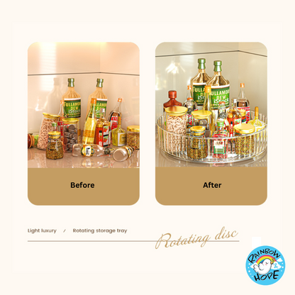 Kitchen Organizer Condiment Rotating Tray/ 360° Seasoning Sauce Makeup Organizer 360度可旋转托盘
