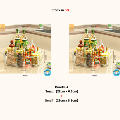 Kitchen Organizer Condiment Rotating Tray/ 360° Seasoning Sauce Makeup Organizer 360度可旋转托盘