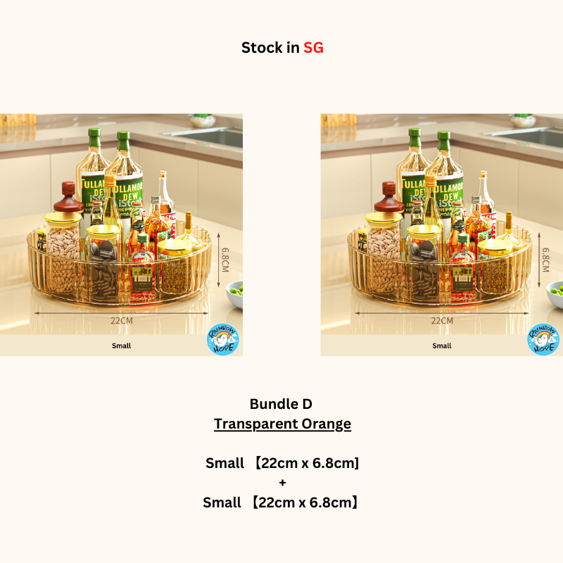 Kitchen Organizer Condiment Rotating Tray/ 360° Seasoning Sauce Makeup Organizer 360度可旋转托盘