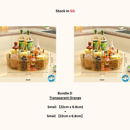 Kitchen Organizer Condiment Rotating Tray/ 360° Seasoning Sauce Makeup Organizer 360度可旋转托盘