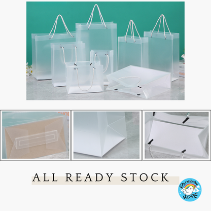 Frosted Plastic Gift Bag Birthday Party Goodie Bag Carrying Bag 礼物/结婚/喜庆/祝福礼袋/伴手礼袋/礼品袋
