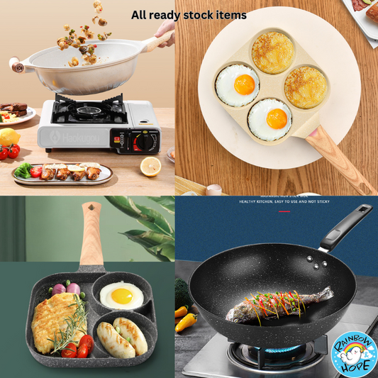 Non Stick Frying Pan Multi-Cooker Pot Woks Pancake Pan Steak Frying Pan 麦饭石不粘锅 平底炒菜锅