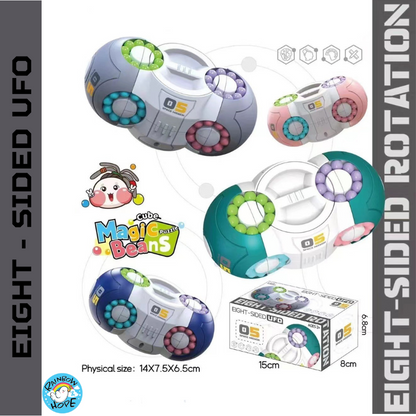 Rotating Magic Beans Puzzle Stress Relief Cube Magic Colourful Beans Fidget Toy IQ Games